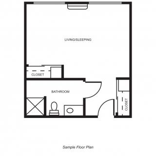 Sample floor plan layout for a living space.
