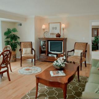 A traditional living room with comfortable seating and classic decor.