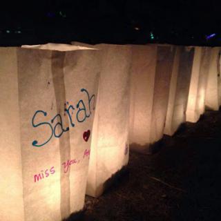 A beautiful display of lanterns illuminating the night, each with a heartfelt message.