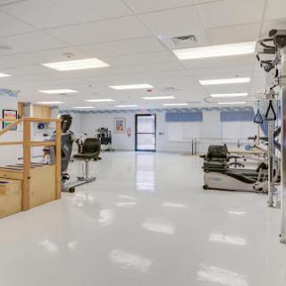 A spacious and well-equipped medical rehabilitation facility.