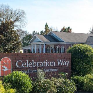 Entrance sign to Celebration Way Retirement Community.