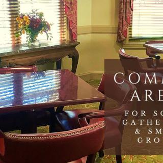 Comfortable seating area designed for social gatherings and small group meetings.