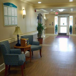 A welcoming lobby featuring comfortable seating and natural light.