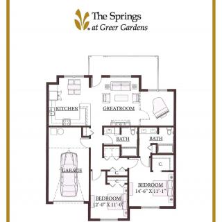 A detailed floor plan for an apartment at The Springs at Clovis Gardens.