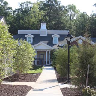 A charming house surrounded by lush greenery with a welcoming pathway.