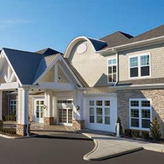 A modern residential building with a stylish architectural design.