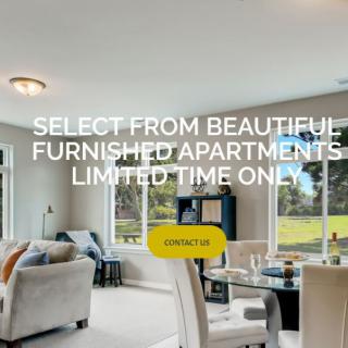 Advertisement for beautiful furnished apartments available for a limited time.