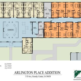 Floor plan of Arlington Place Addition, showcasing room arrangements and layout design.