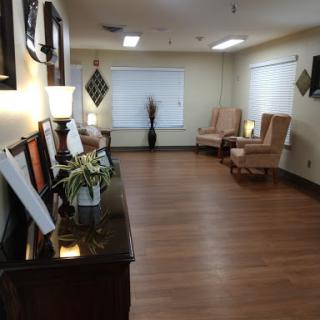 A spacious and inviting lobby with comfortable seating and decorative elements.