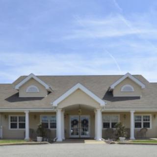 A suburban residential house with a symmetrical design.