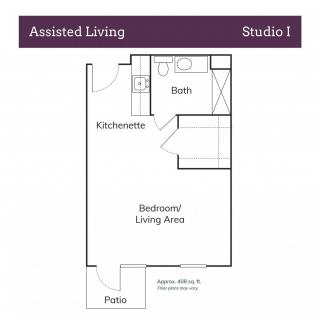 Assisted Living Studio Floor Plan