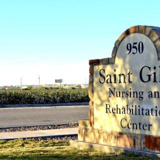 The entrance sign for Saint Gill Nursing and Rehabilitation Center.