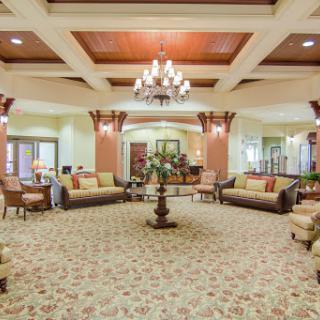 A beautifully designed lobby featuring elegant decor and comfortable seating.