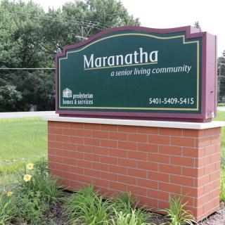 A sign for Maranatha, a senior living community.