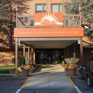 Entrance of a community center with a welcoming design.