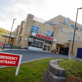 Emergency entrance of a hospital.