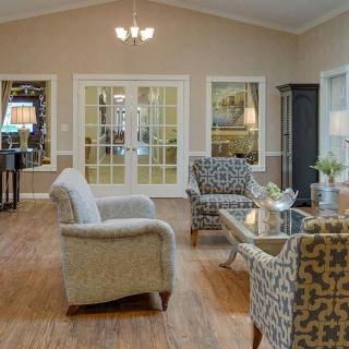 A cozy living room featuring elegant furniture and stylish decor.