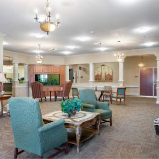 A welcoming lounge area designed for comfort and social interaction.