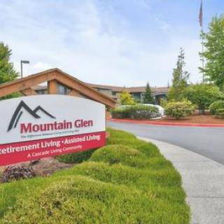 Entrance sign for Mountain Glen Retirement Living.