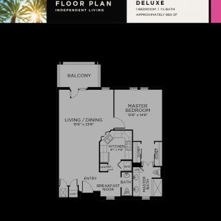 A detailed floor plan of a deluxe condominium unit.