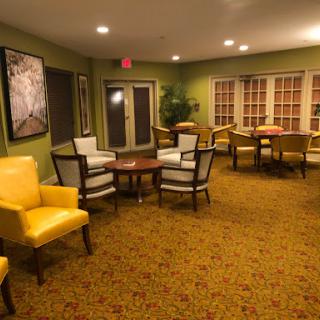 A cozy lounge area featuring comfortable seating and a welcoming atmosphere.