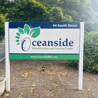 Sign for Oceanside Rehabilitation and Training Center located on South Street.