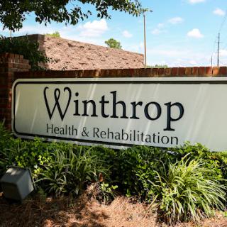 Signage for Winthrop Health & Rehabilitation facility.