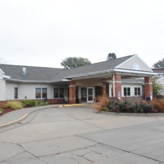 Front view of a medical facility with a welcoming entrance.