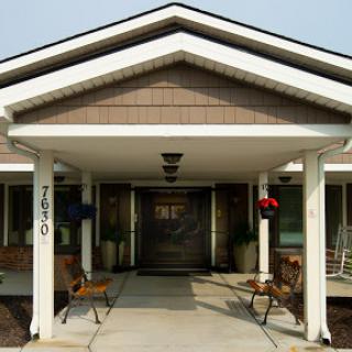 The welcoming entrance of a residential building.