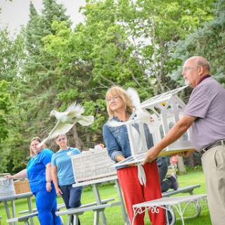 A community event where participants joyfully release birds into the wild, symbolizing freedom and hope.
