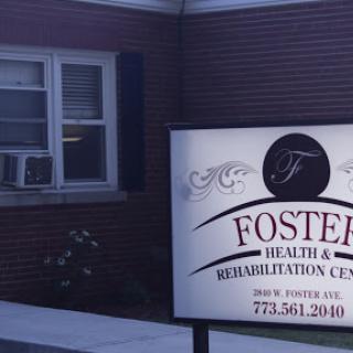 Foster Health & Rehabilitation Center signage outside the facility.