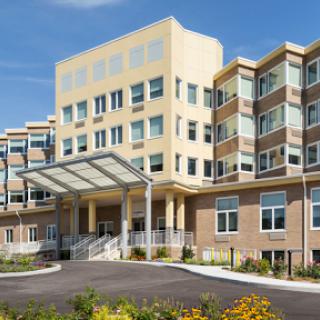 A modern healthcare facility with a welcoming entrance.