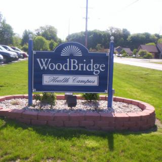 WoodBridge residential community entrance sign.