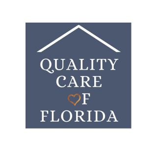 Logo of Quality Care of Florida featuring a heart symbol and house outline.
