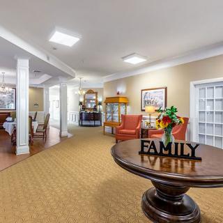 A welcoming lobby area featuring comfortable seating and decorative touches.