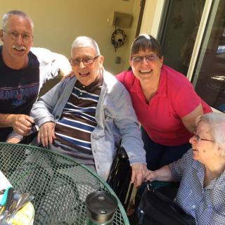 A group of people enjoying time together outdoors.