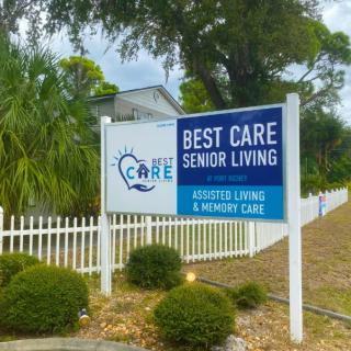 Sign for Best Care Senior Living, offering assisted living and memory care services.