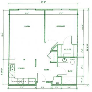 A floor plan showcasing a layout of rooms and facilities in a building.