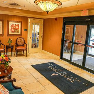A welcoming hotel lobby with cozy seating and elegant decor.