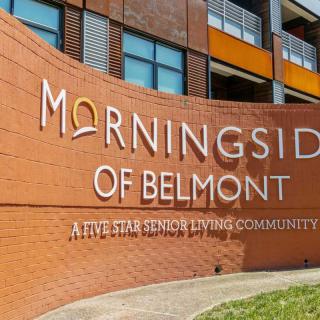 Signage for Morningside of Belmont, a senior living community.