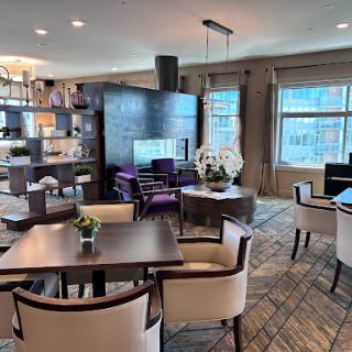 A stylish and modern lounge area featuring comfortable seating and contemporary decor.