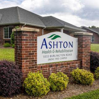 Entrance sign of Ashton Health & Rehabilitation facility.