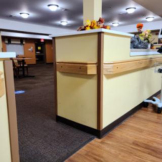 A welcoming reception area featuring warm colors and thoughtful decor.