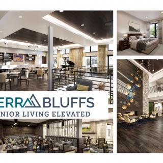 Modern luxury interior of Terra Bluffs senior living community.