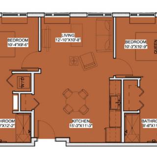 A detailed floor plan of a house showcasing various rooms and their layout.