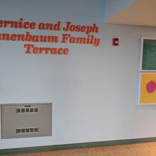 The wall features a sign for the Bernice and Joseph Rosenbaum Family Terrace.