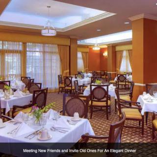 An elegant dining room set for an exquisite meal.