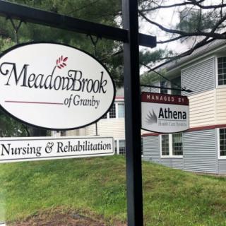 Sign for MeadowBrook of Granby Nursing & Rehabilitation facility.