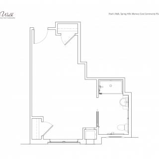 A simple architectural floor plan layout.