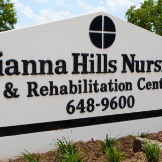 A sign for Gianna Hills Nursing & Rehabilitation Center.